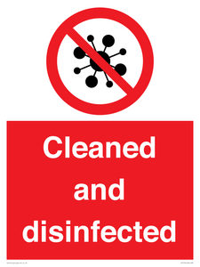 Cleaned and disinfected